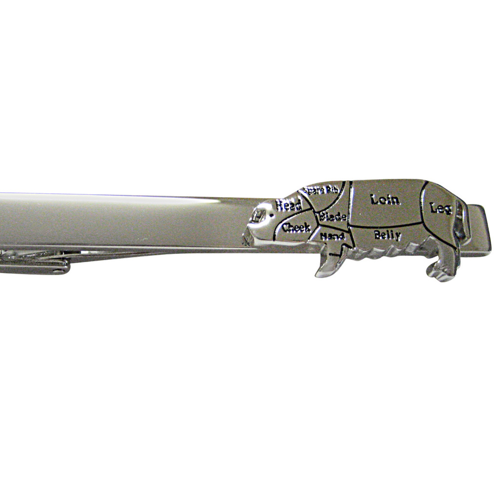 Pork Butchers Cut Square Tie Clip